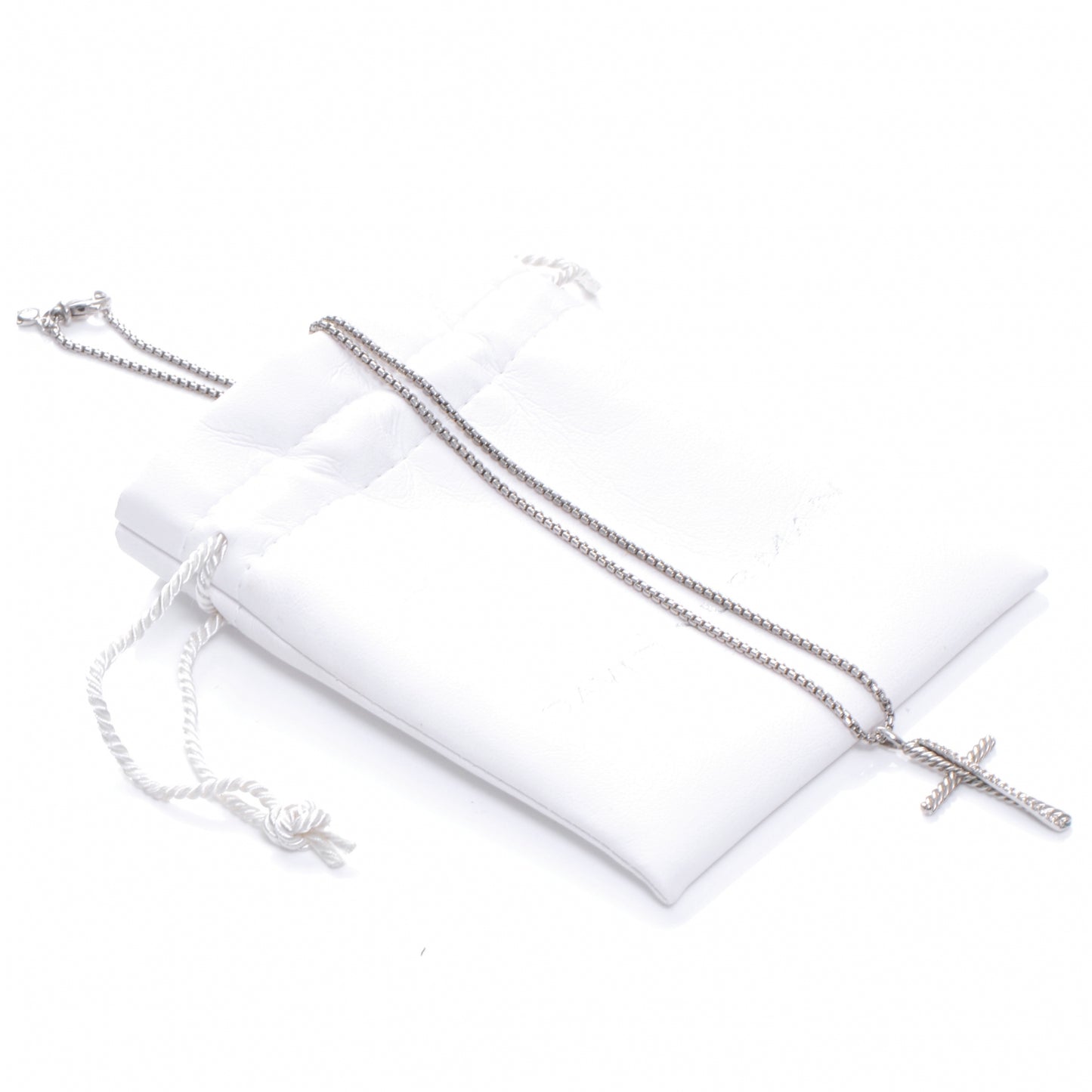 Sterling Silver Crossover Cross Necklace