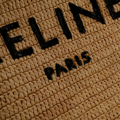Celine Raffia Sequin Large Pouch Black 8 of 12