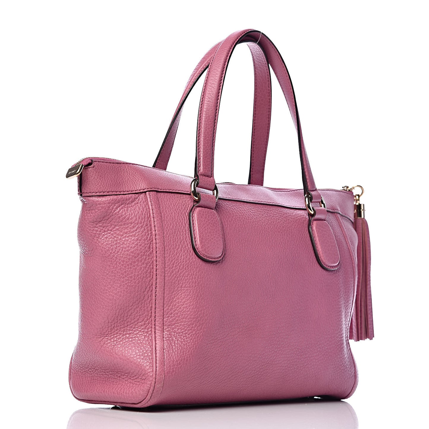 Pebbled Calfskin Small Soho Top Handle Bag Fresia Rose