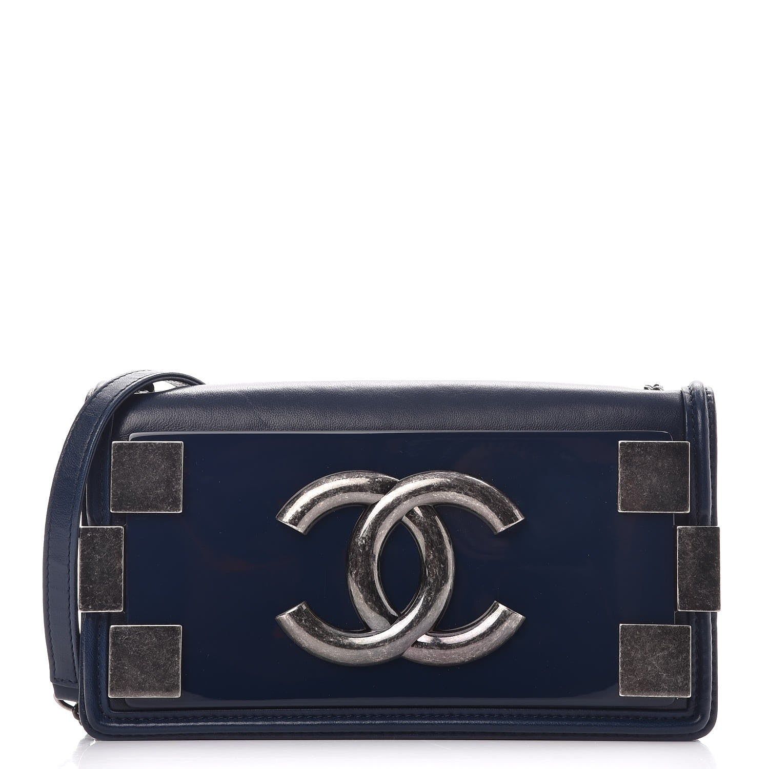 Chanel Lambskin Horizontal Boy Brick Flap Blue 1 of 8