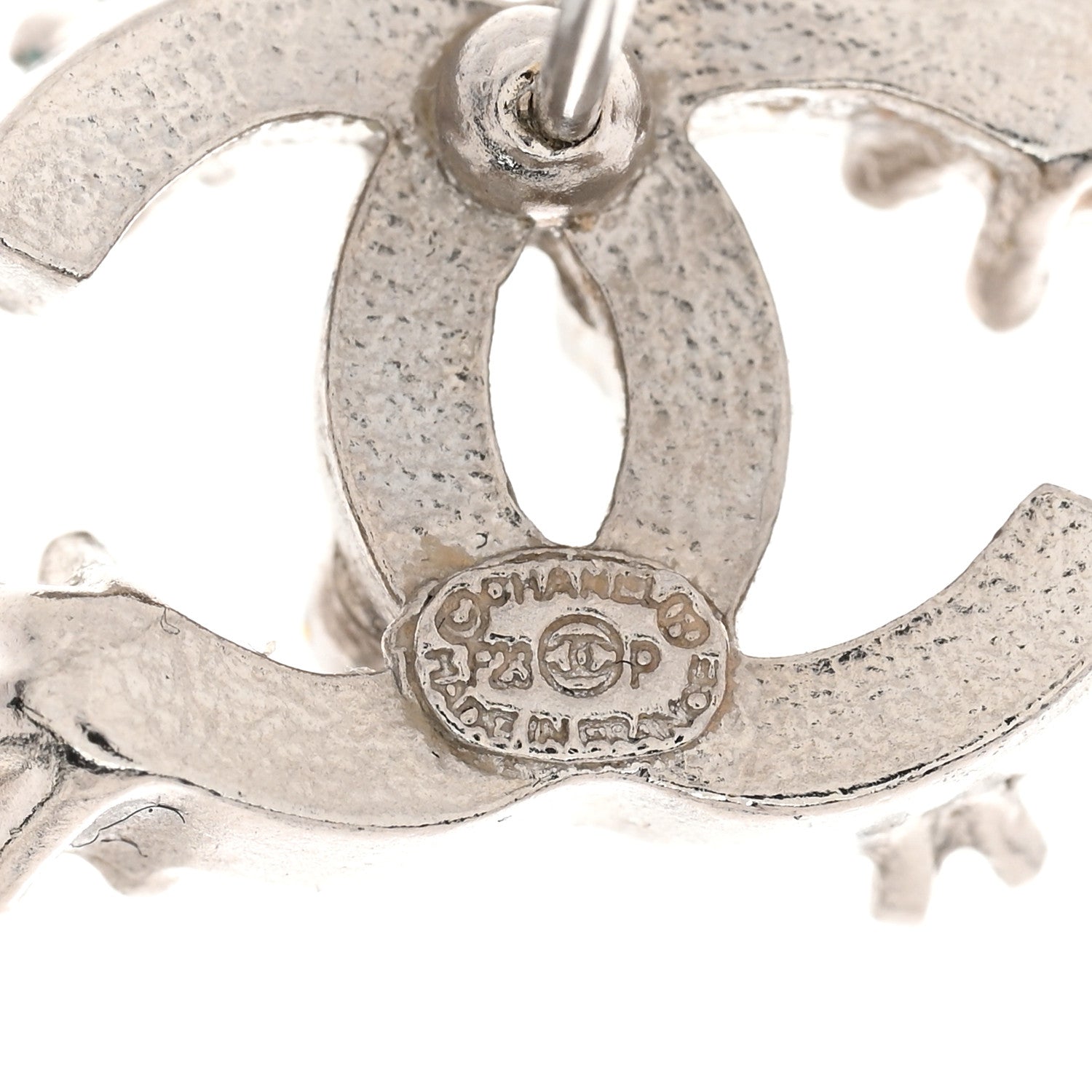 Chanel Crystal CC Star Earrings Silver 4 of 5