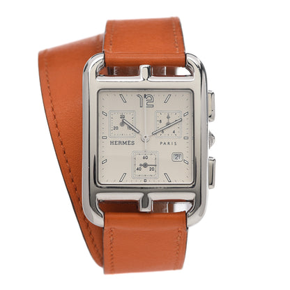 Hermes Stainless Steel Swift 31mm Cape Cod Double Tour Chrono Quartz Watch Orange 1 of 5