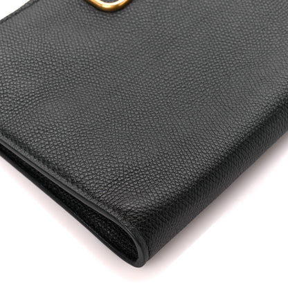 Valentino Garavani Grained Calfskin Vlogo Zip Wristlet Pouch Black 8 of 9