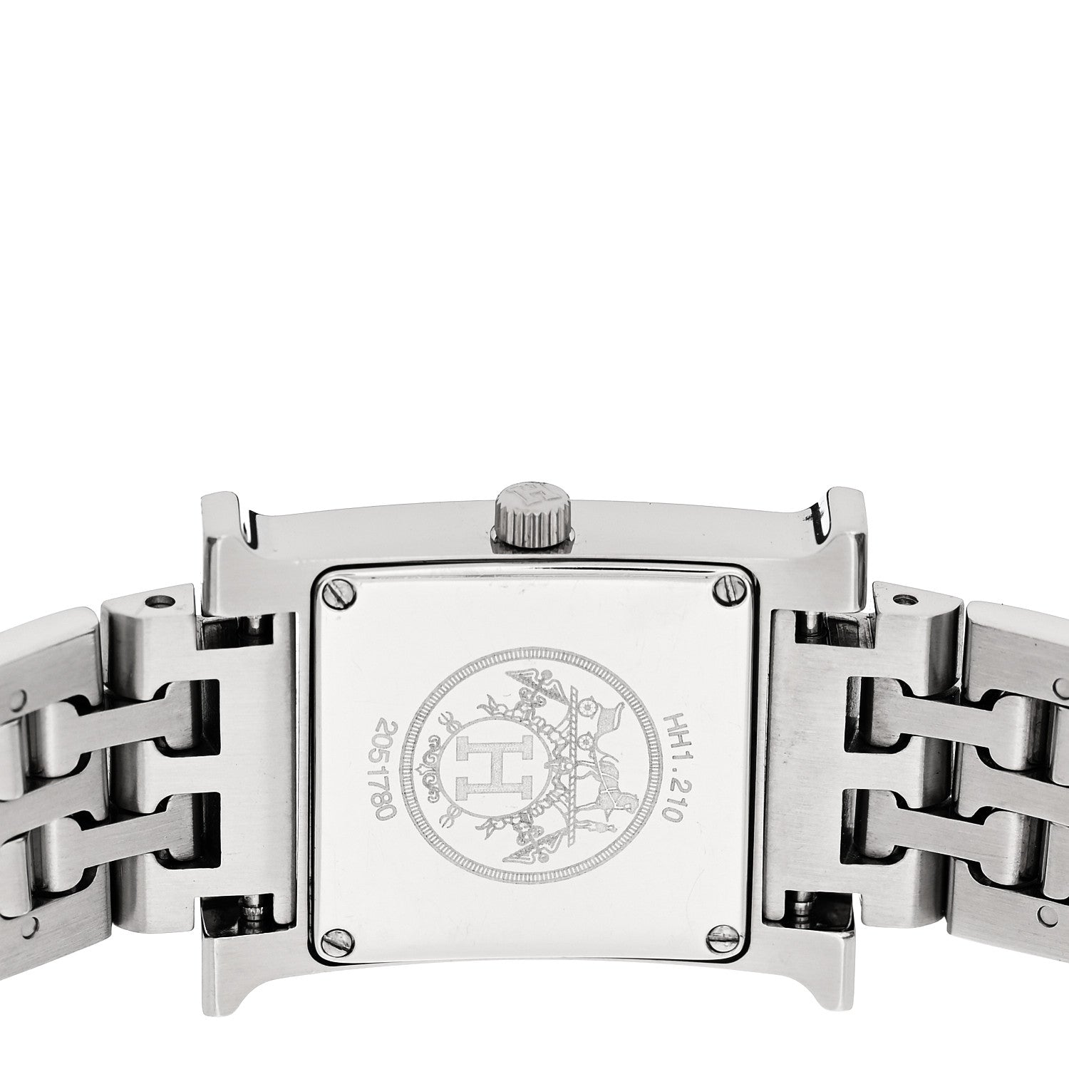 Hermes Stainless Steel Diamond Mother of Pearl 21mm Heure H Hour Quartz Watch 4 of 4