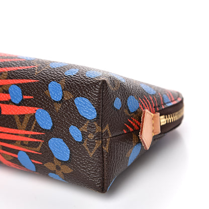 Louis Vuitton Monogram Jungle Dots Cosmetic Pouch Coquelicot Denim 8 of 12