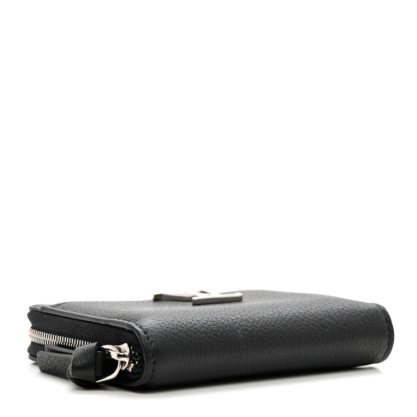 Calfskin Lockme Zippy Coin Purse Black