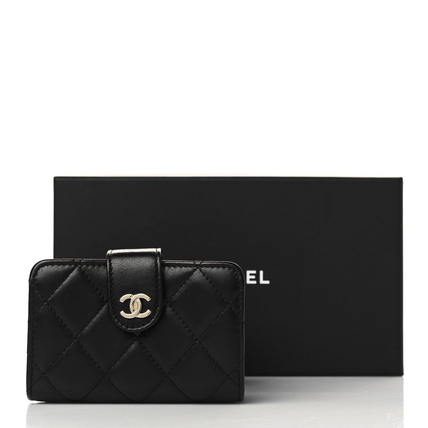 Chanel Lambskin Quilted Gusseted Card Holder Black 8 of 8