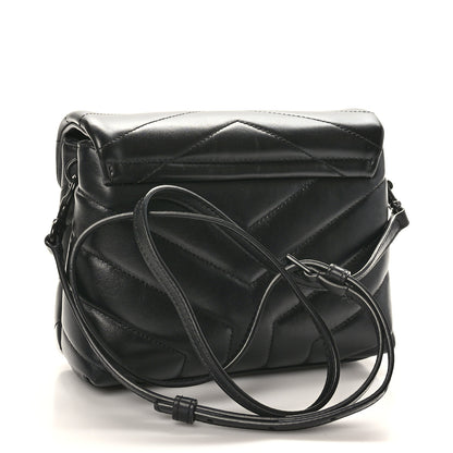 Saint Laurent Calfskin Y Quilted Monogram Monochrome Toy Loulou Crossbody Bag Black 4 of 10