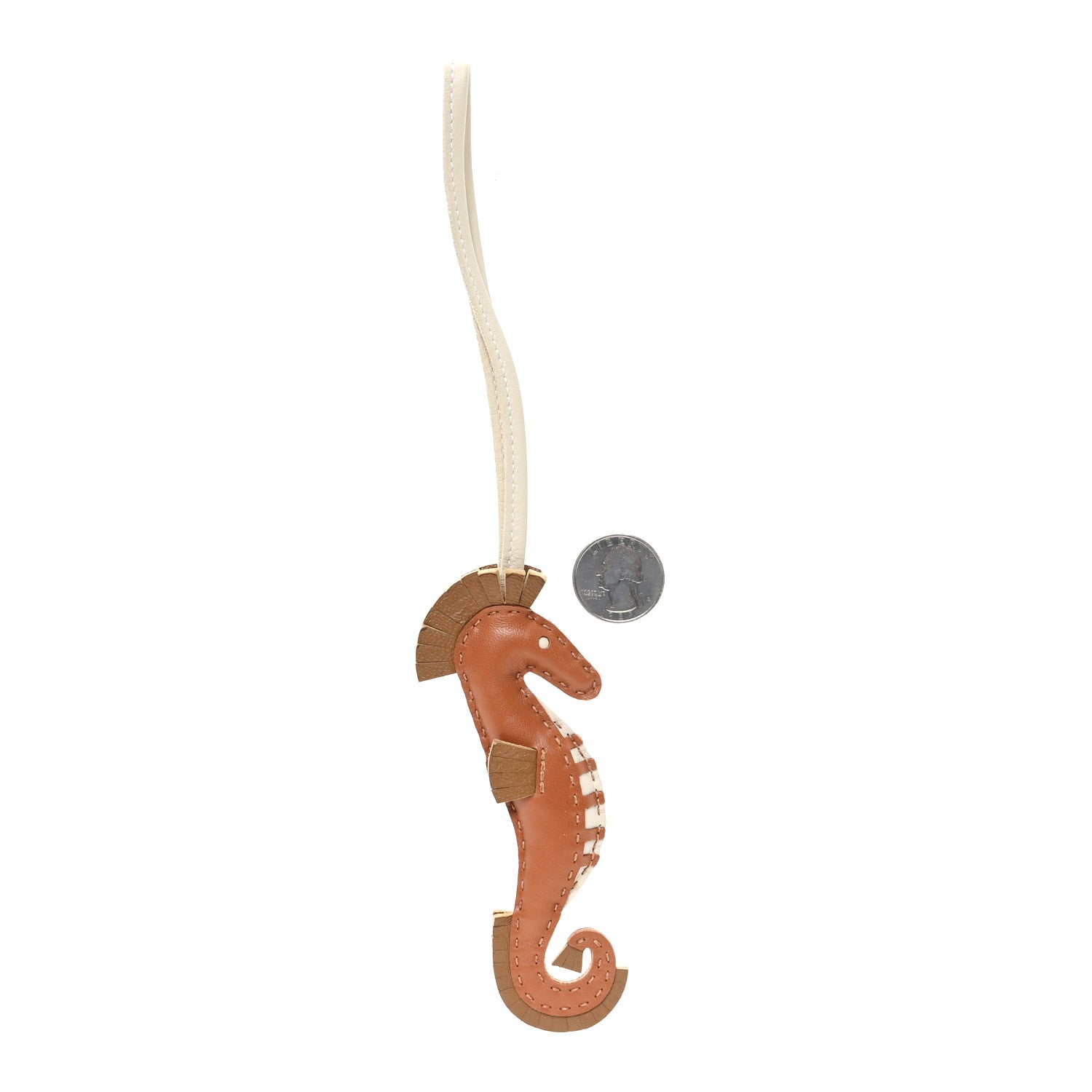 Hermes Milo Lambskin Hippo Bag Charm Gold Kraft Craie 1861869