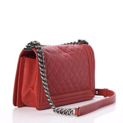 Chanel Caviar Quilted Medium Boy Flap Red 4 of 12