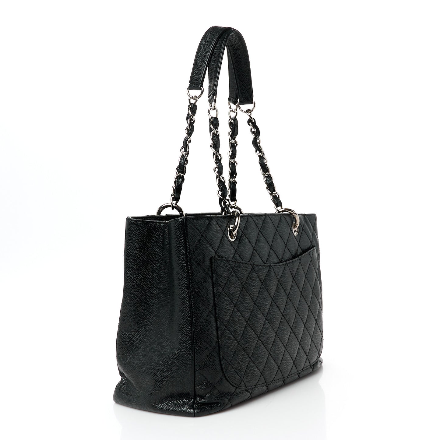 Caviar Quilted Grand Shopping Tote GST Black