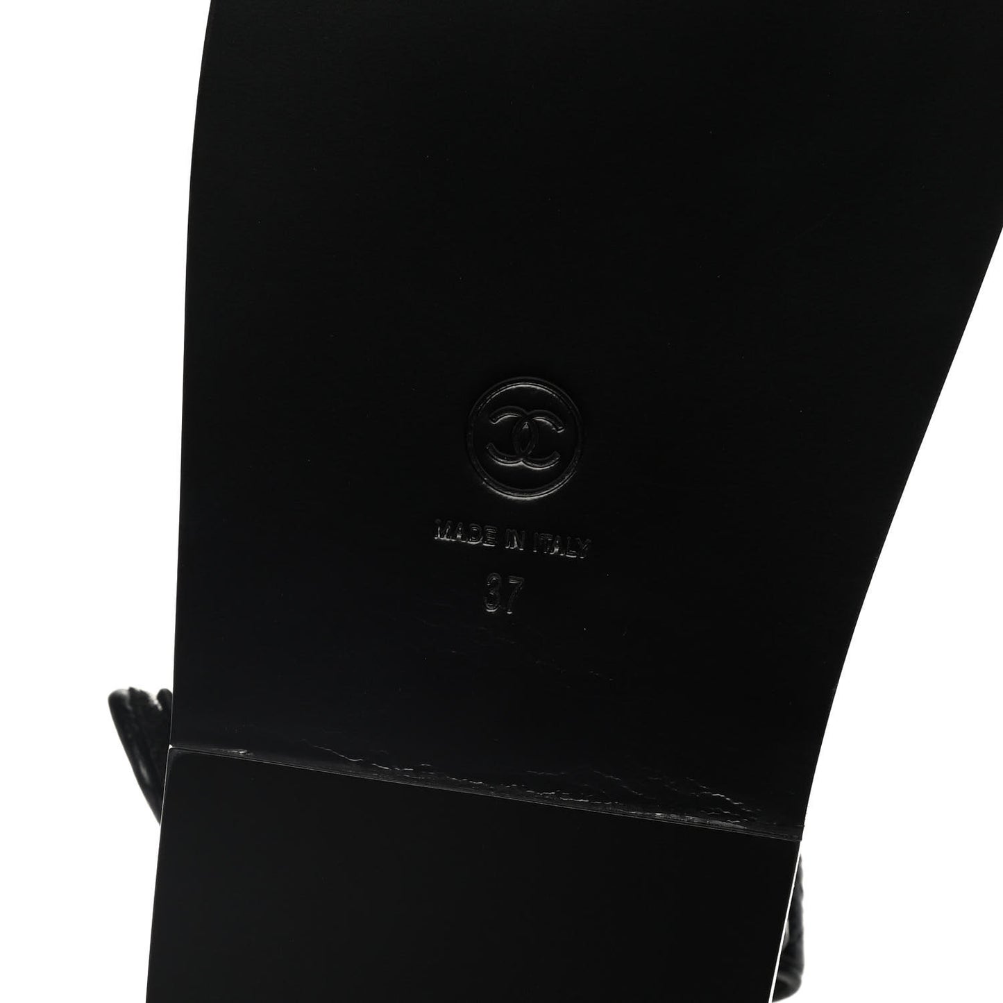 Grained Calfskin Velcro Dad Sandals 37 Black