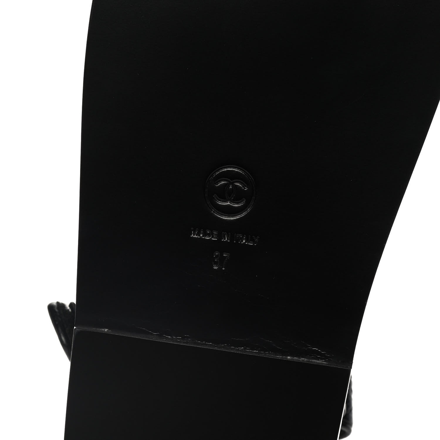 Chanel Grained Calfskin Velcro Dad Sandals 37 Black 7 of 10