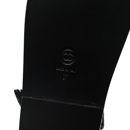 Chanel Grained Calfskin Velcro Dad Sandals 37 Black 7 of 10