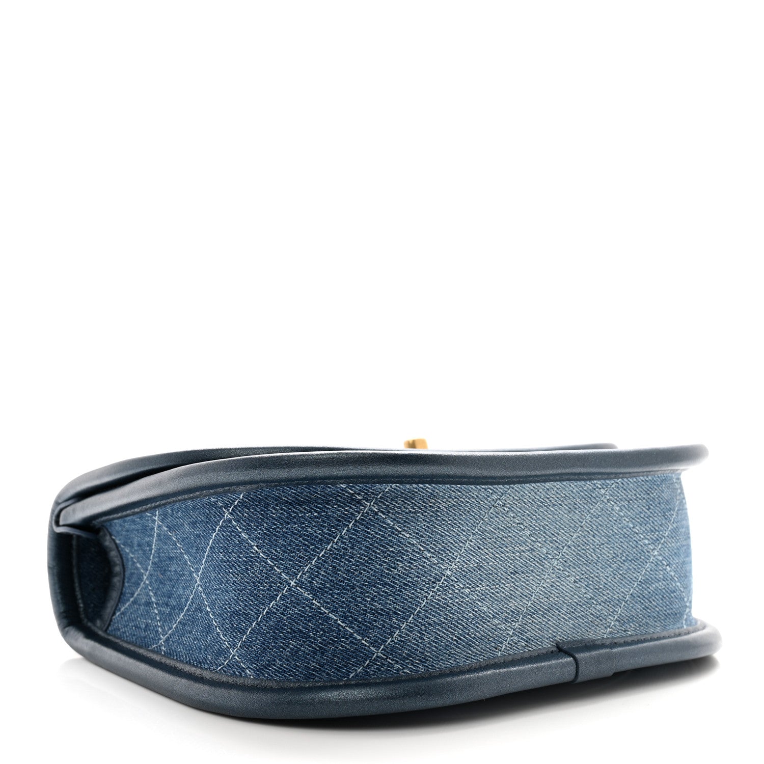 Chanel Washed Denim Quilted Small Messenger Flap Blue 4 of 10