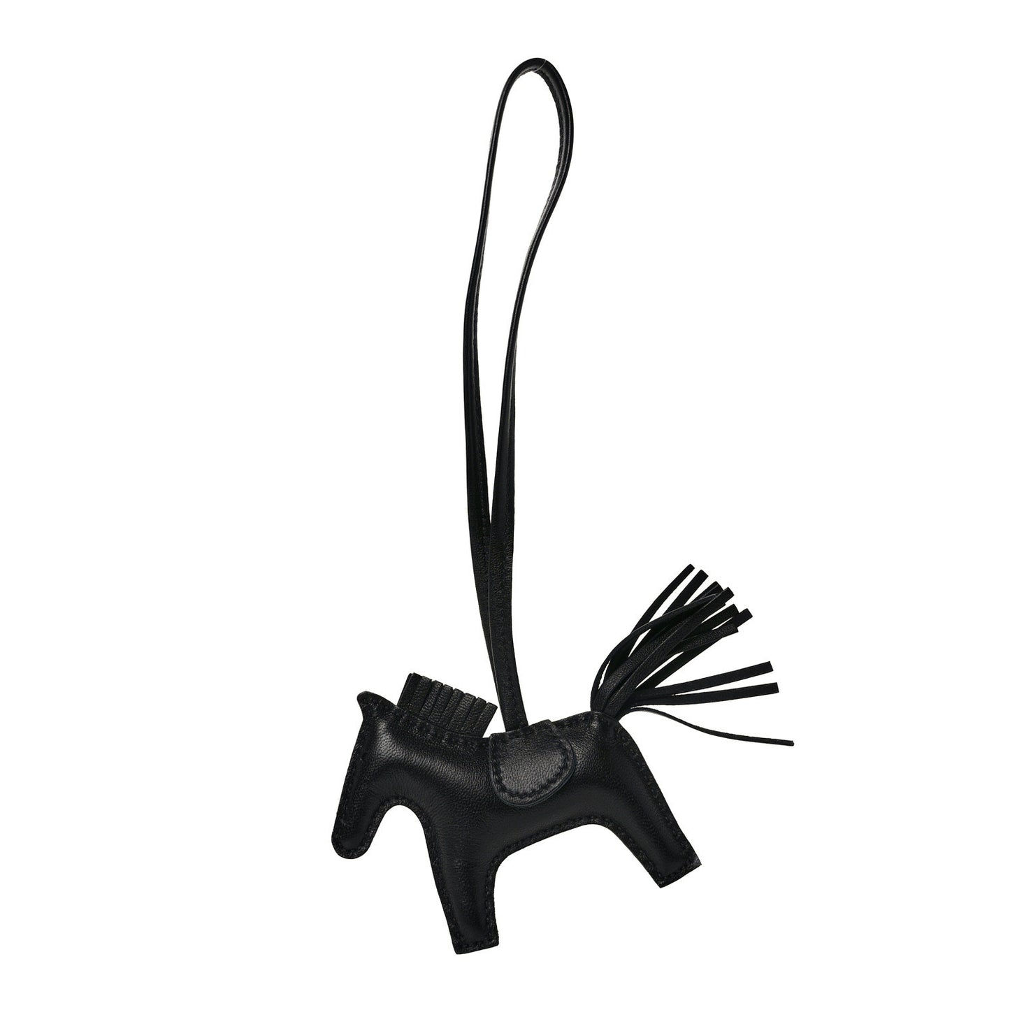 Milo Lambskin Grigri Rodeo Horse Bag Charm PM So Black