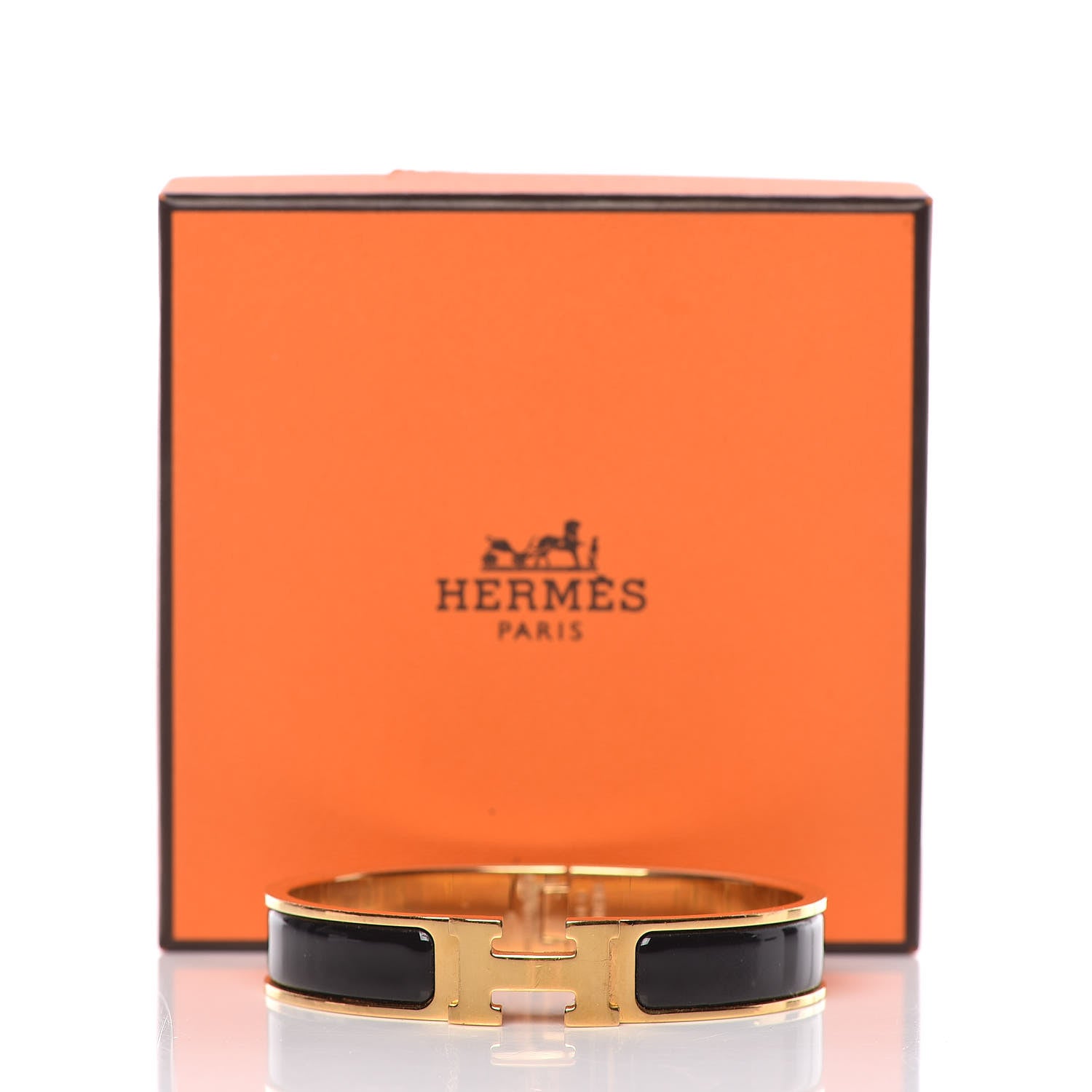 Hermes Enamel Narrow Clic Clac H Bracelet GM Black 5 of 5