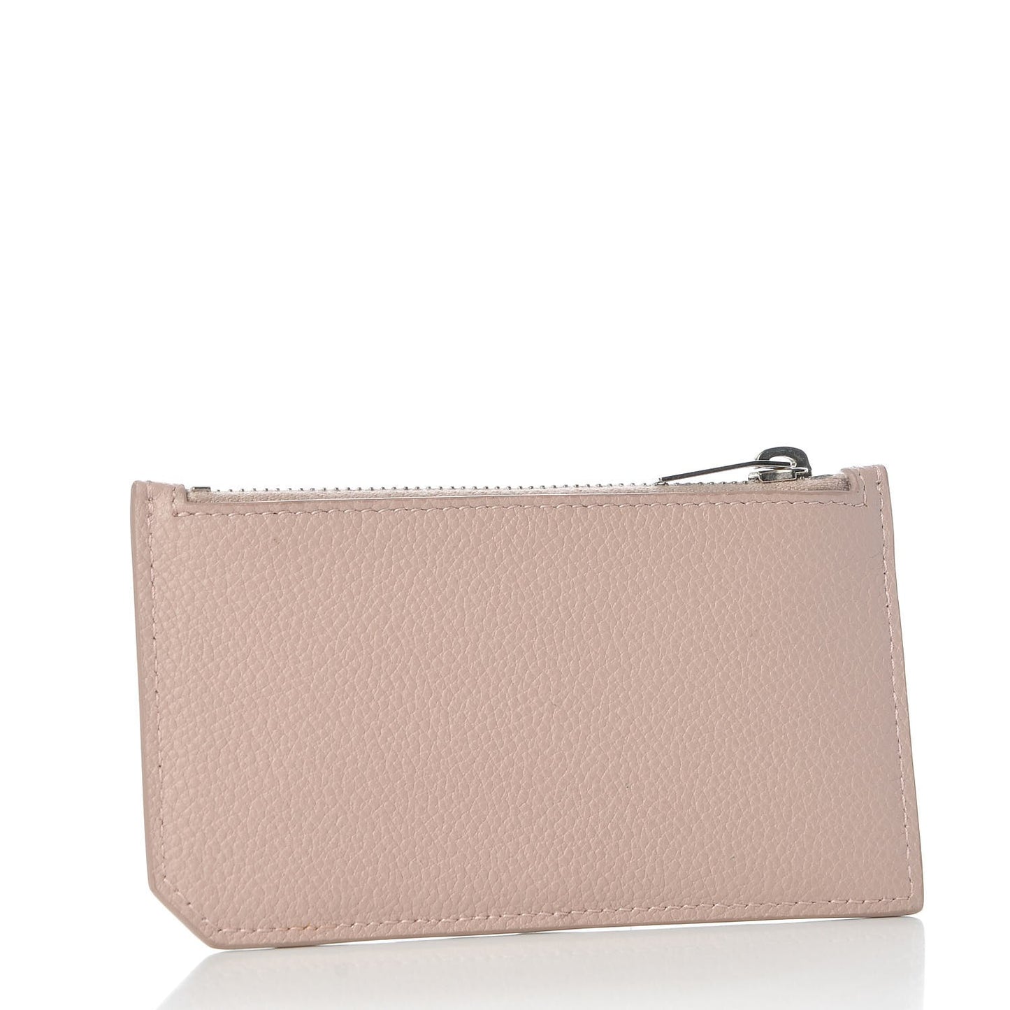 Grained Calfskin 5 Fragments Zip Pouch Card Holder Rose Antic