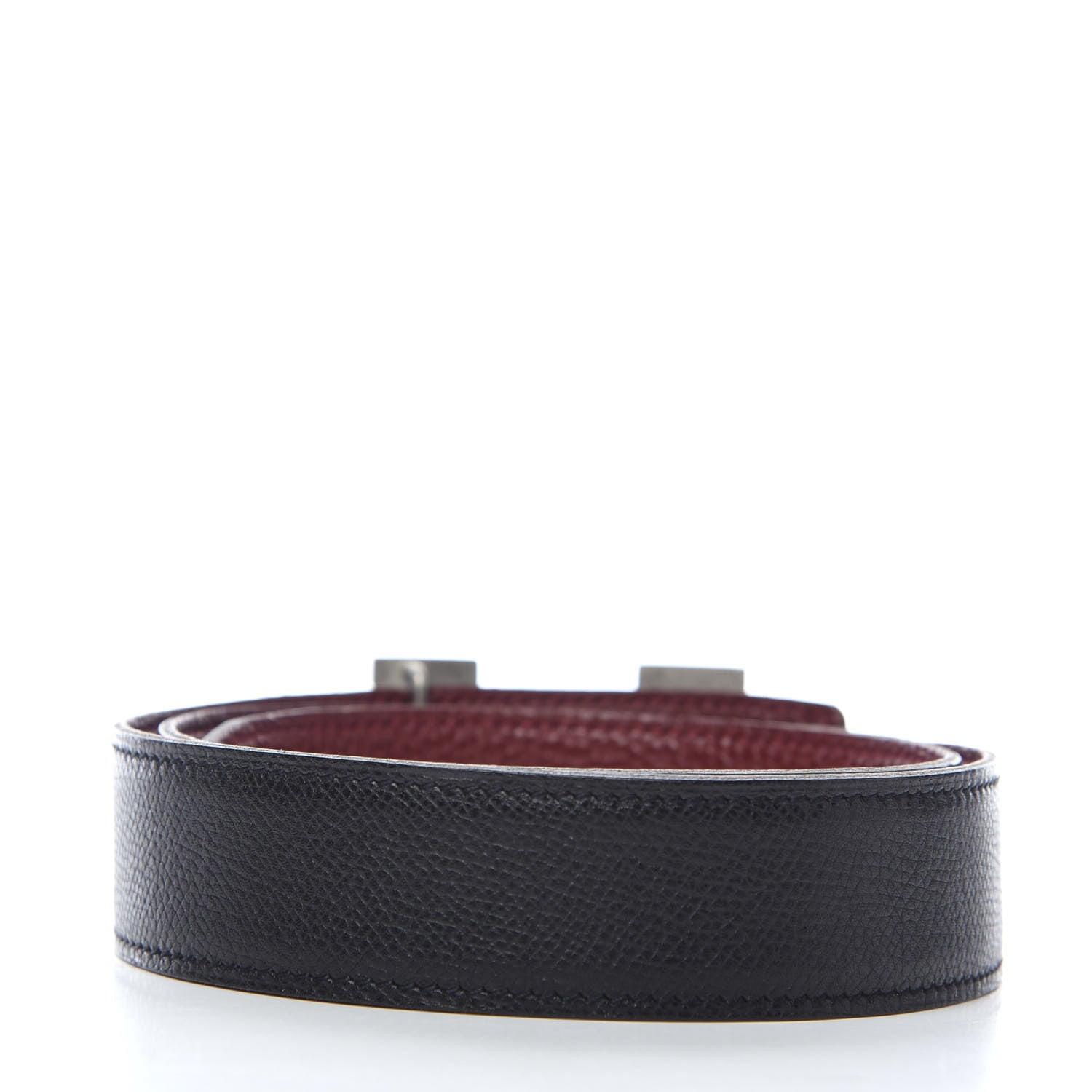 Hermes Togo Epsom 32mm Martelee H Belt 75 Rouge H Black 2 of 5