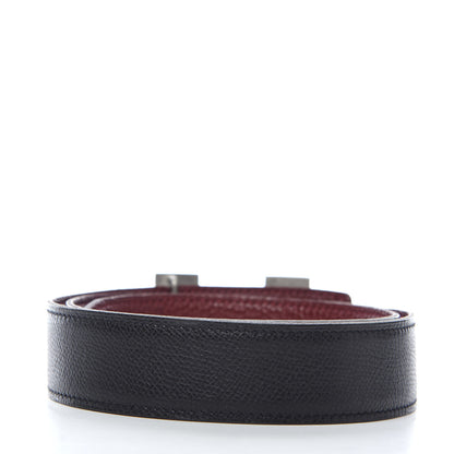 Hermes Togo Epsom 32mm Martelee H Belt 75 Rouge H Black 2 of 5