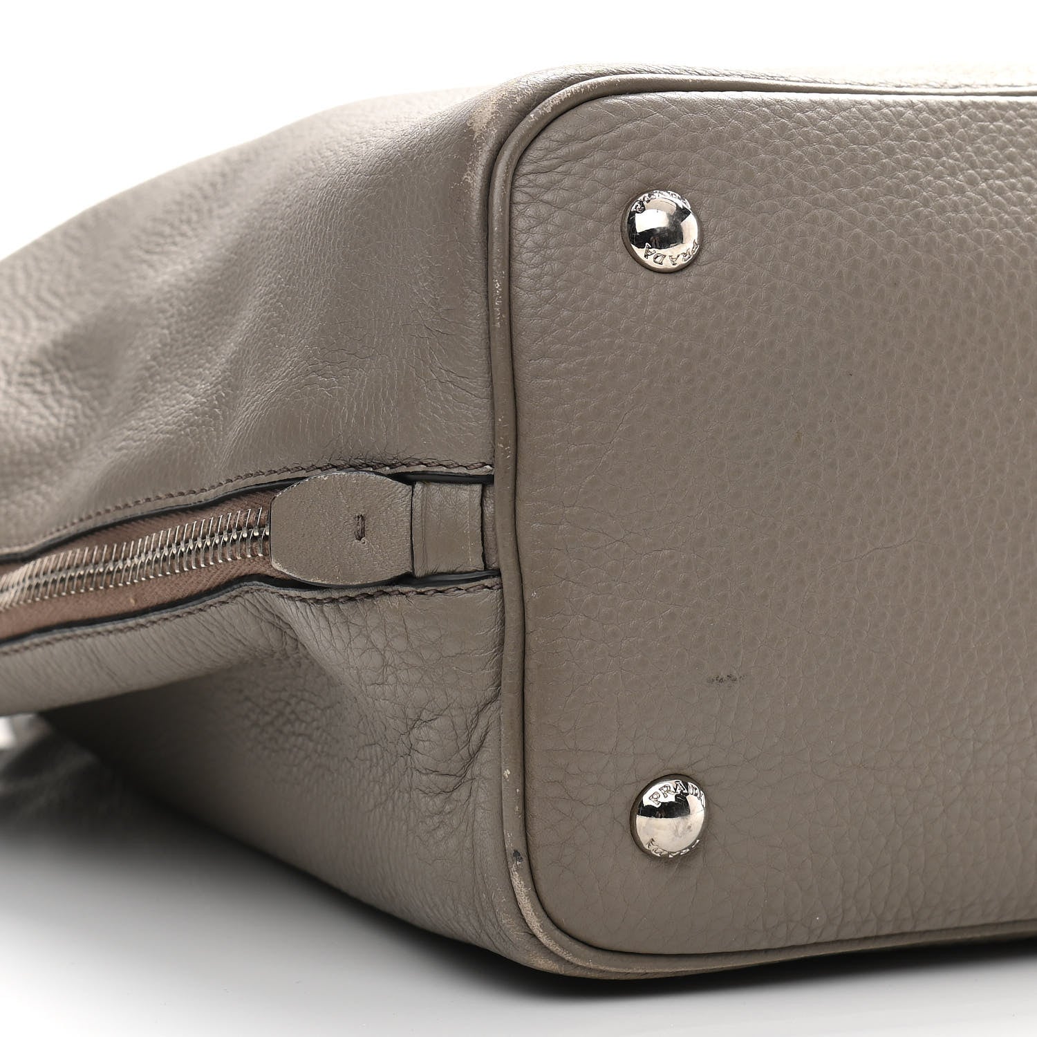 Prada Vitello Daino Side Zip Tote Argilla 9 of 12