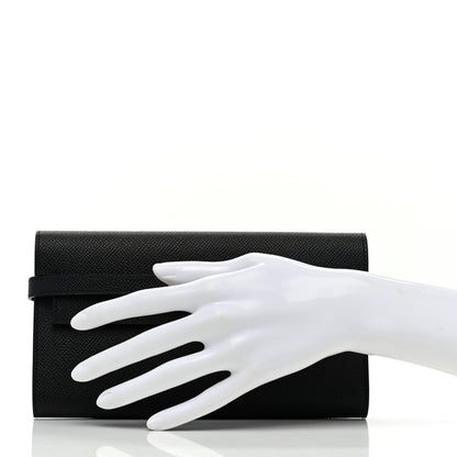 Hermes Epsom Kelly Longue Wallet Black 2 of 7