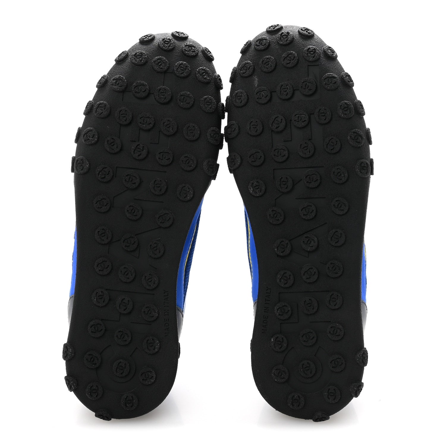 Chanel Calfskin Mesh Lycra Womens Logo Sneakers 37.5 Royal Blue 6 of 9