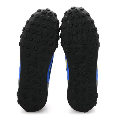 Chanel Calfskin Mesh Lycra Womens Logo Sneakers 37.5 Royal Blue 6 of 9