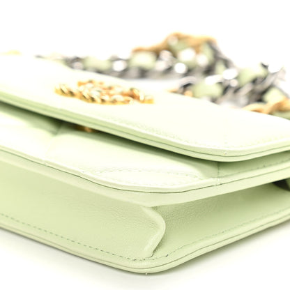 Chanel Lambskin Quilted Chanel 19 Clutch With Chain Light Green 10 of 10