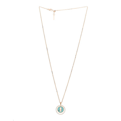 Messika 18K Rose Gold Diamond Turquoise PM Lucky Move Pendant Necklace 3 of 4