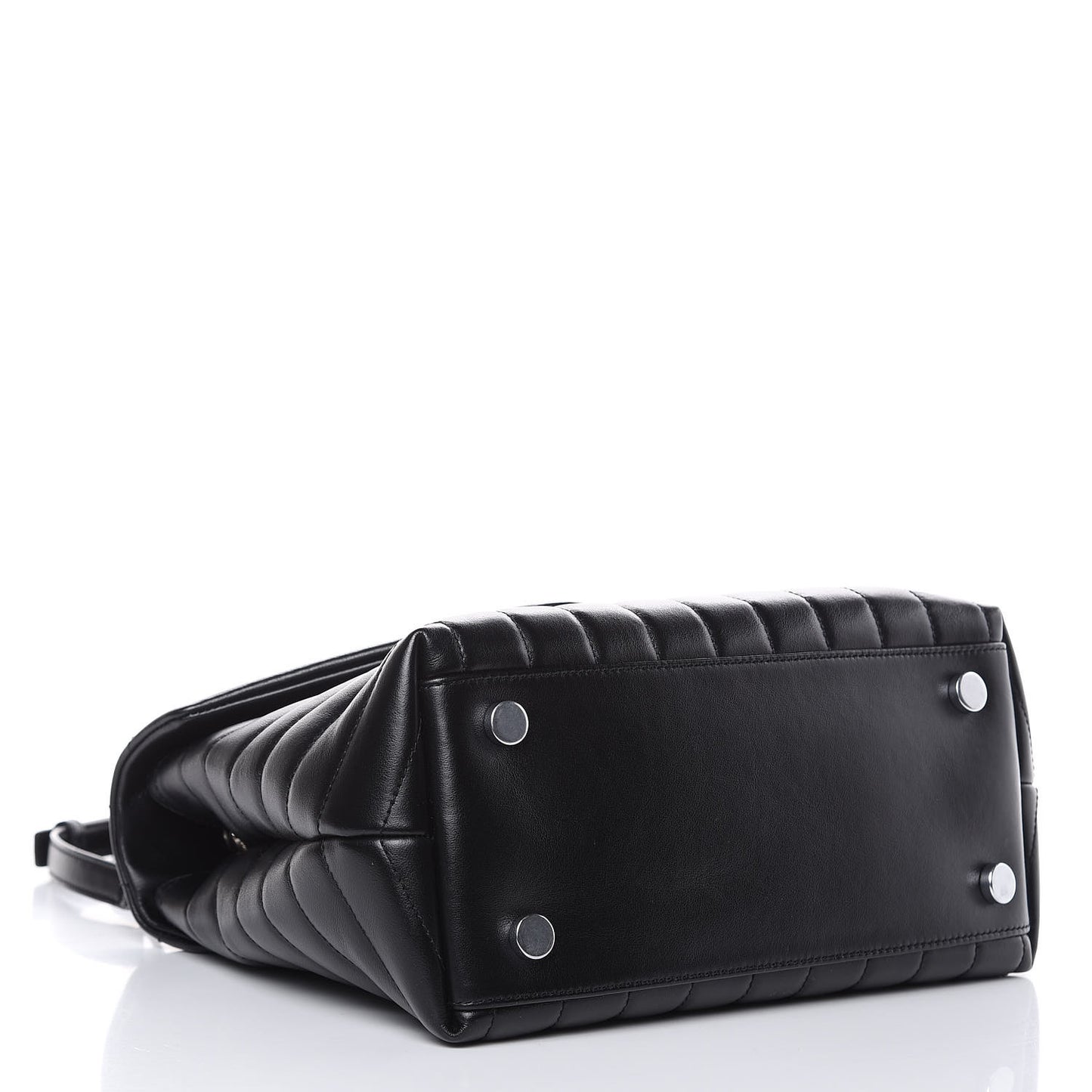 Calfskin Y Quilted Monogram Medium Loulou Satchel Black
