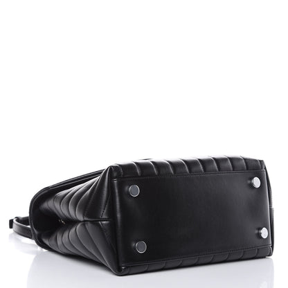 Saint Laurent Calfskin Y Quilted Monogram Medium Loulou Satchel Black 4 of 10