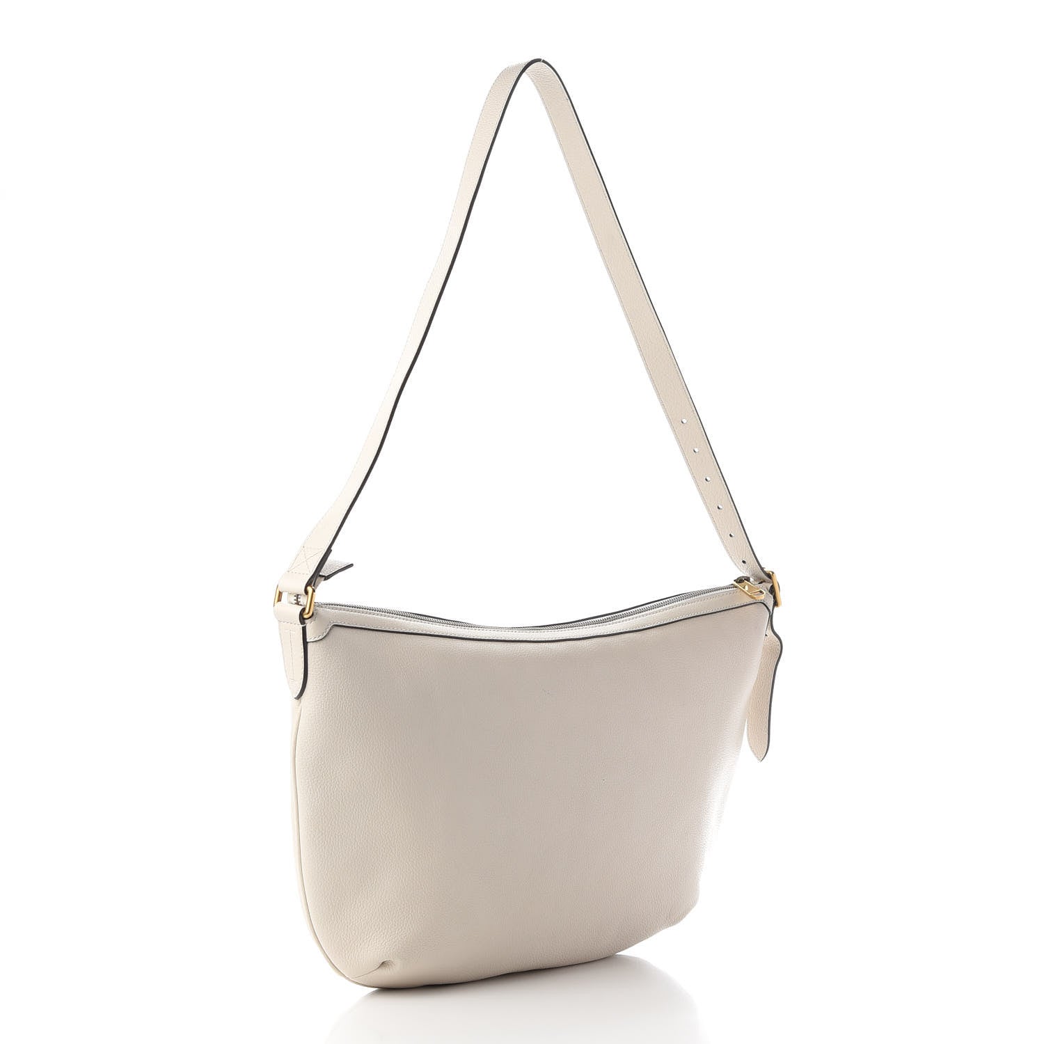 Gucci Grained Calfskin Logo Half Moon Hobo White 3 of 9