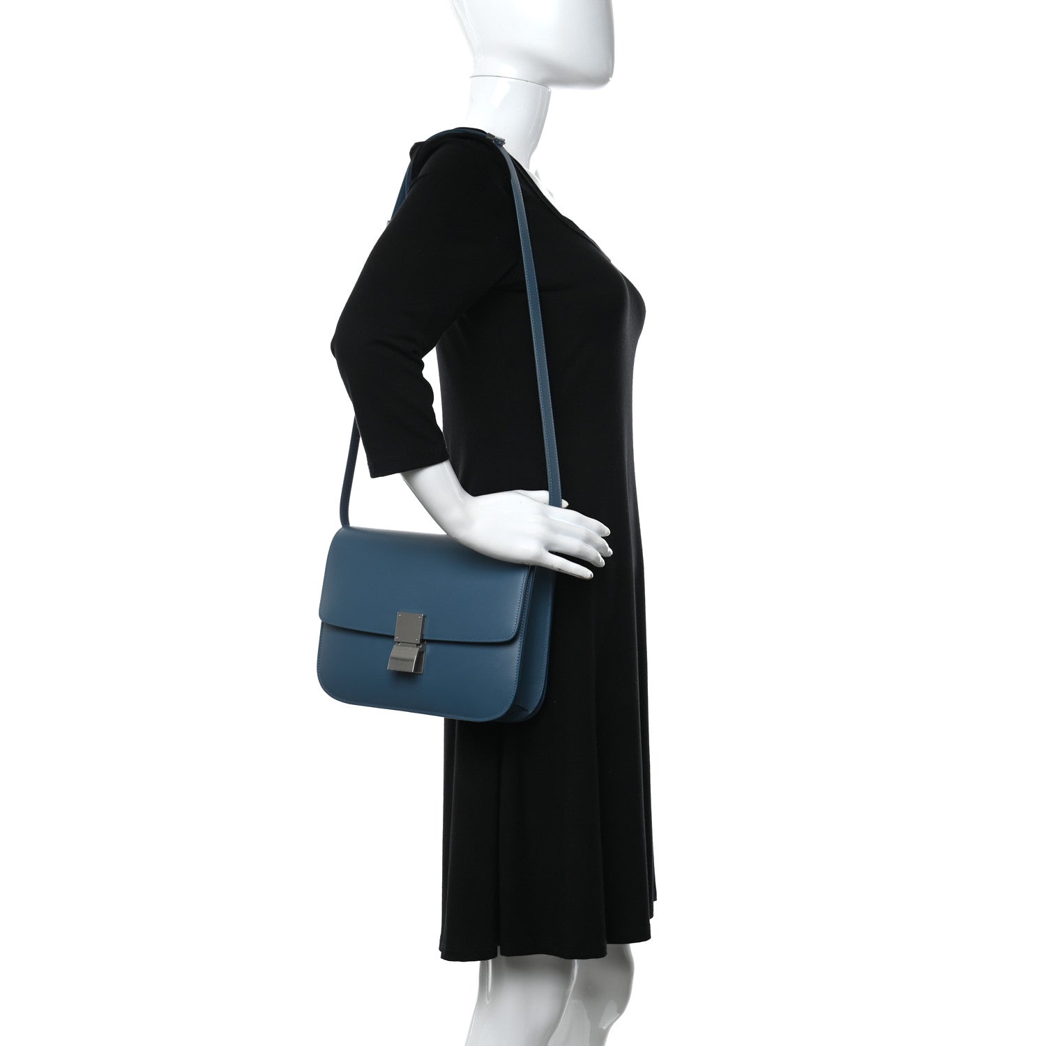 Celine Box Calfskin Medium Classic Box Flap Bag Slate 2 of 11