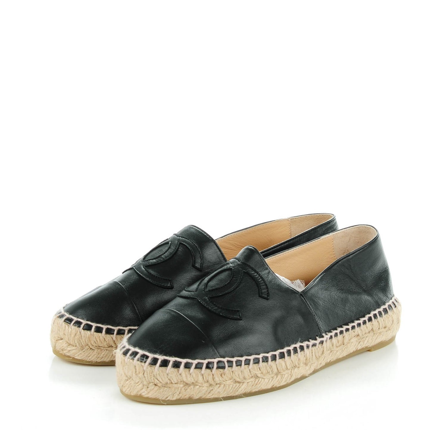 Lambskin CC Espadrilles 36 Black