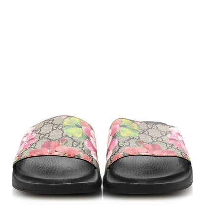 Gucci GG Supreme Monogram Blooms Slide Sandals 41 Beige Multicolor 3 of 9
