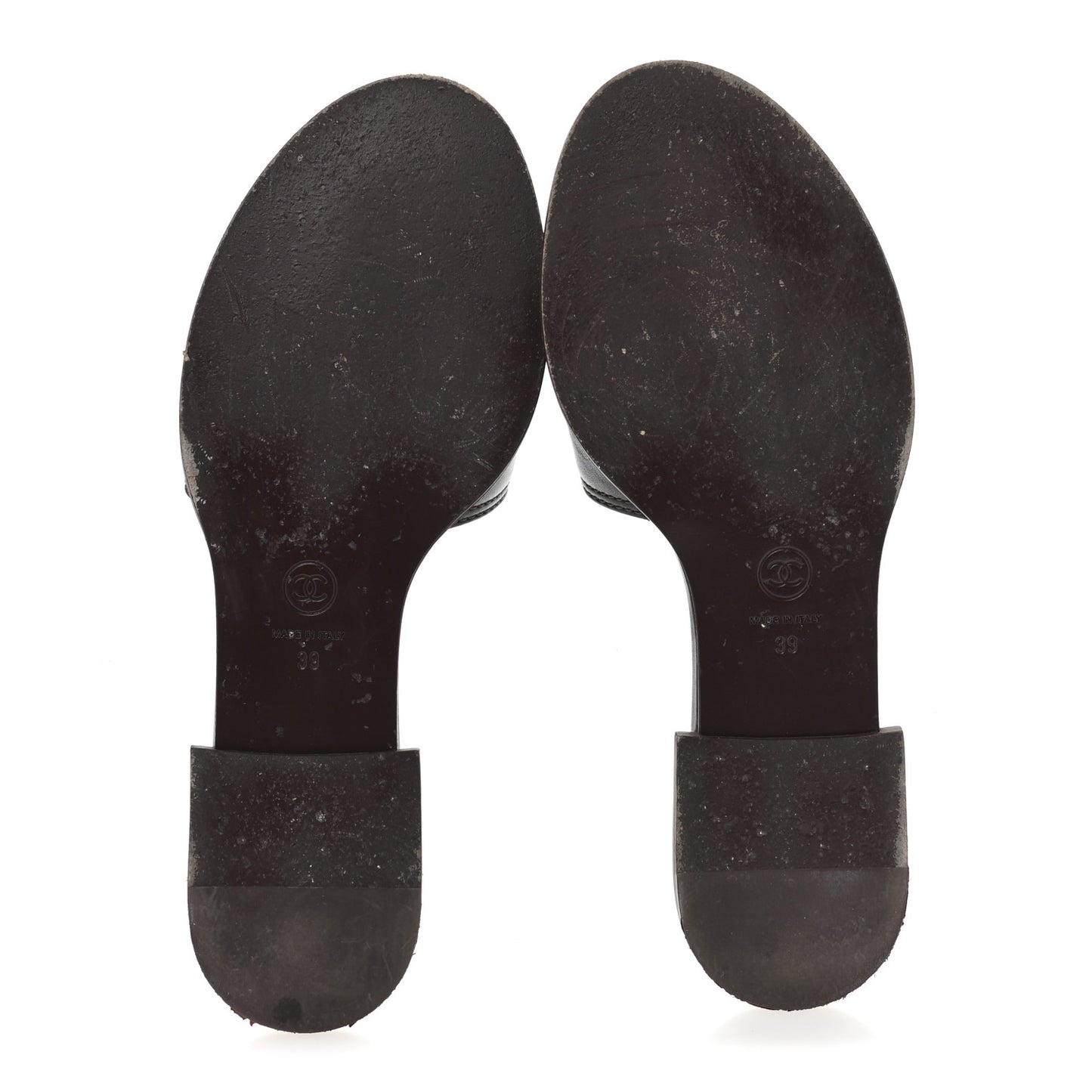 Shiny Calfskin CC Mules 39 Brown