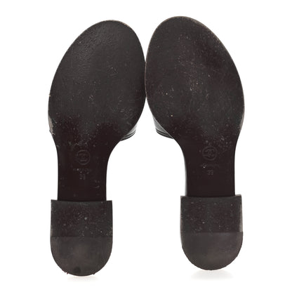 Chanel Shiny Calfskin CC Mules 39 Brown 6 of 11