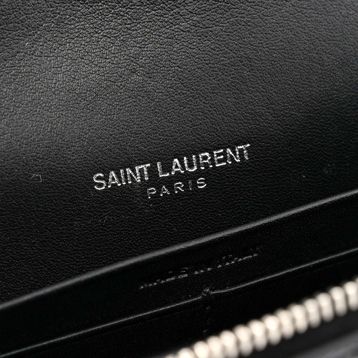Calfskin Lizard Embossed Monogram Sunset Chain Wallet Black