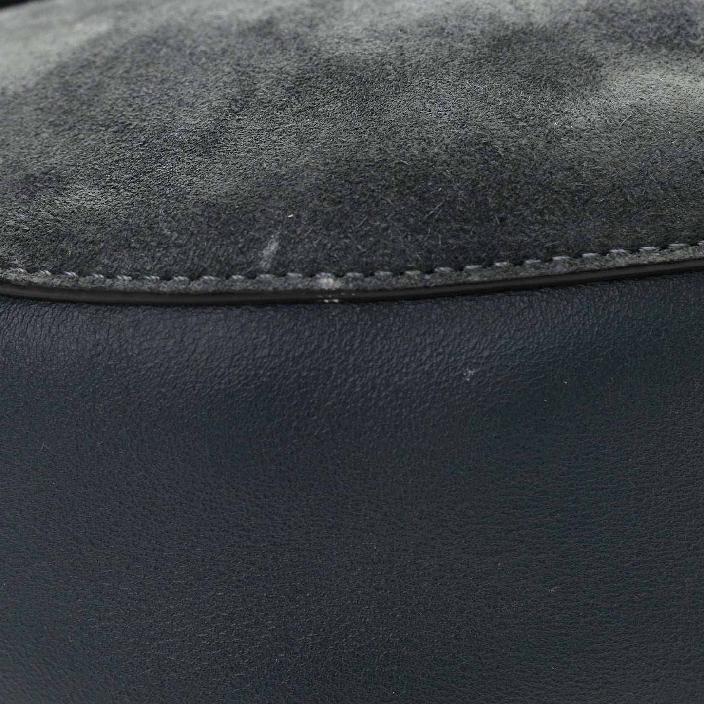 Suede Smooth Calfskin Mini Drew Shoulder Bag Silver Blue