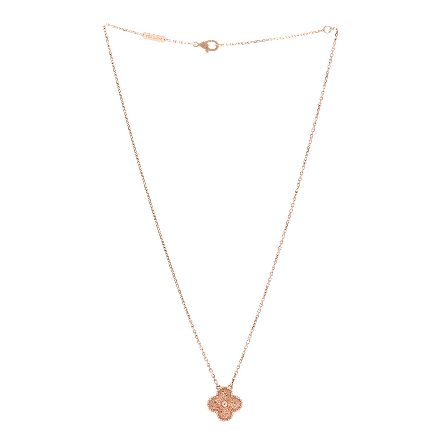 18K Rose Gold Vintage Alhambra Pendant Necklace