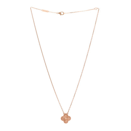 Van Cleef & Arpels 18K Rose Gold Vintage Alhambra Pendant Necklace 3 of 6