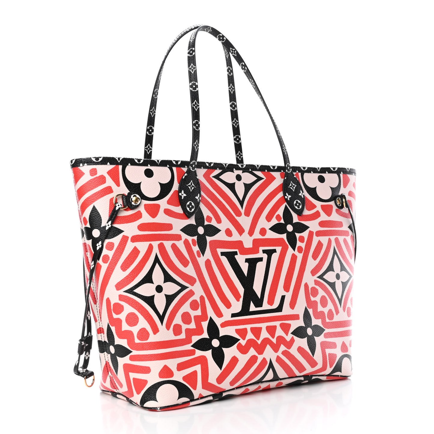 Monogram Giant Crafty Neverfull MM Creme Rouge Black