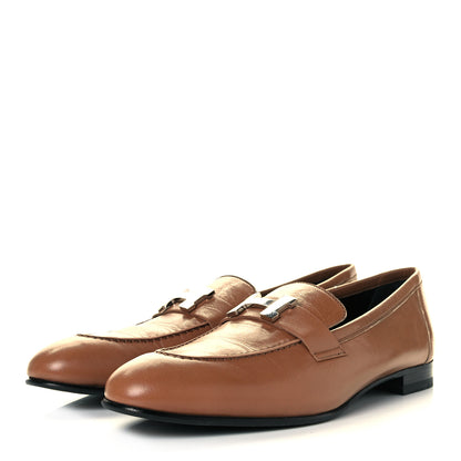 Hermes Goatskin Womens Paris Loafers 39.5 Gold 3 of 10