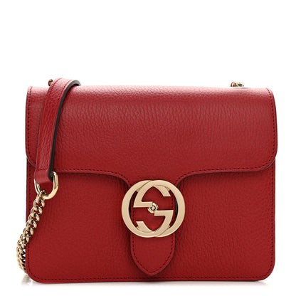Gucci Dollar Calfskin Small Interlocking G Shoulder Bag Red 1 of 11