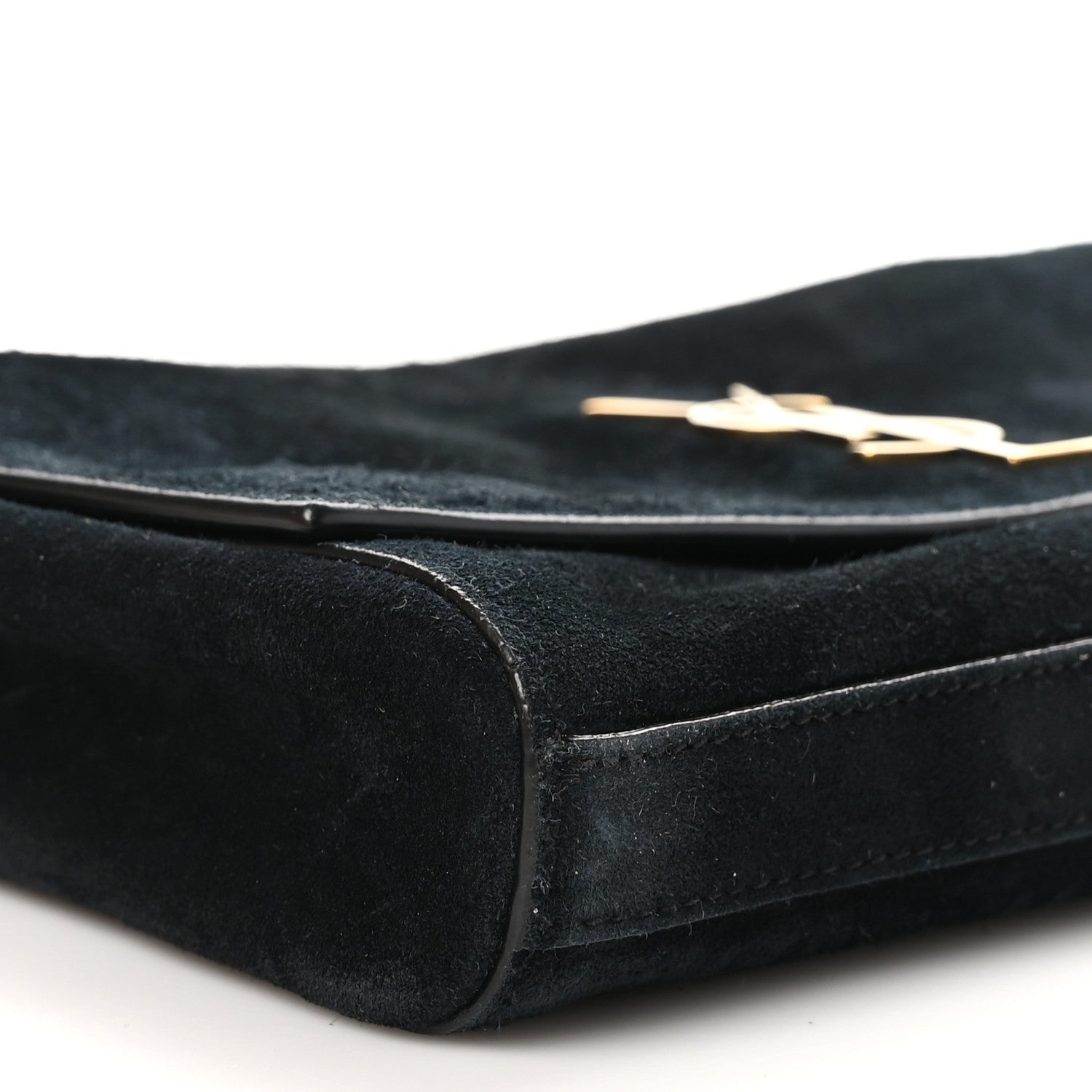 Saint Laurent Smooth Calfskin Suede Small Reversible Monogram Kate Satchel Black 13 of 18