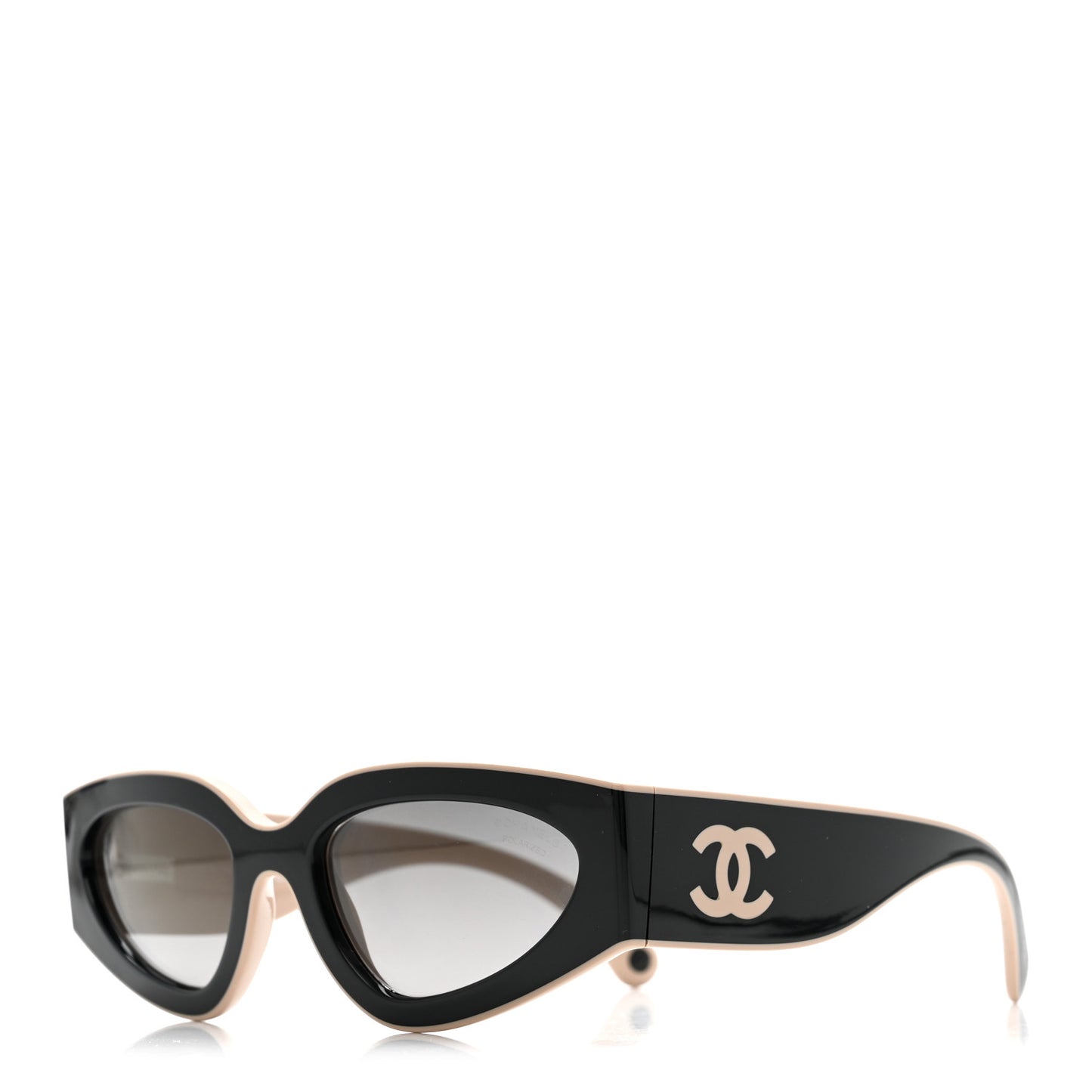 Acetate Cat Eye Sunglasses 6056 Black Beige
