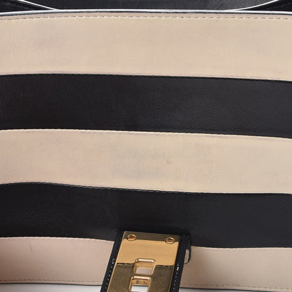 Valentino Garavani Nappa Striped B-Rockstud Flap Black Light Ivory 10 of 12