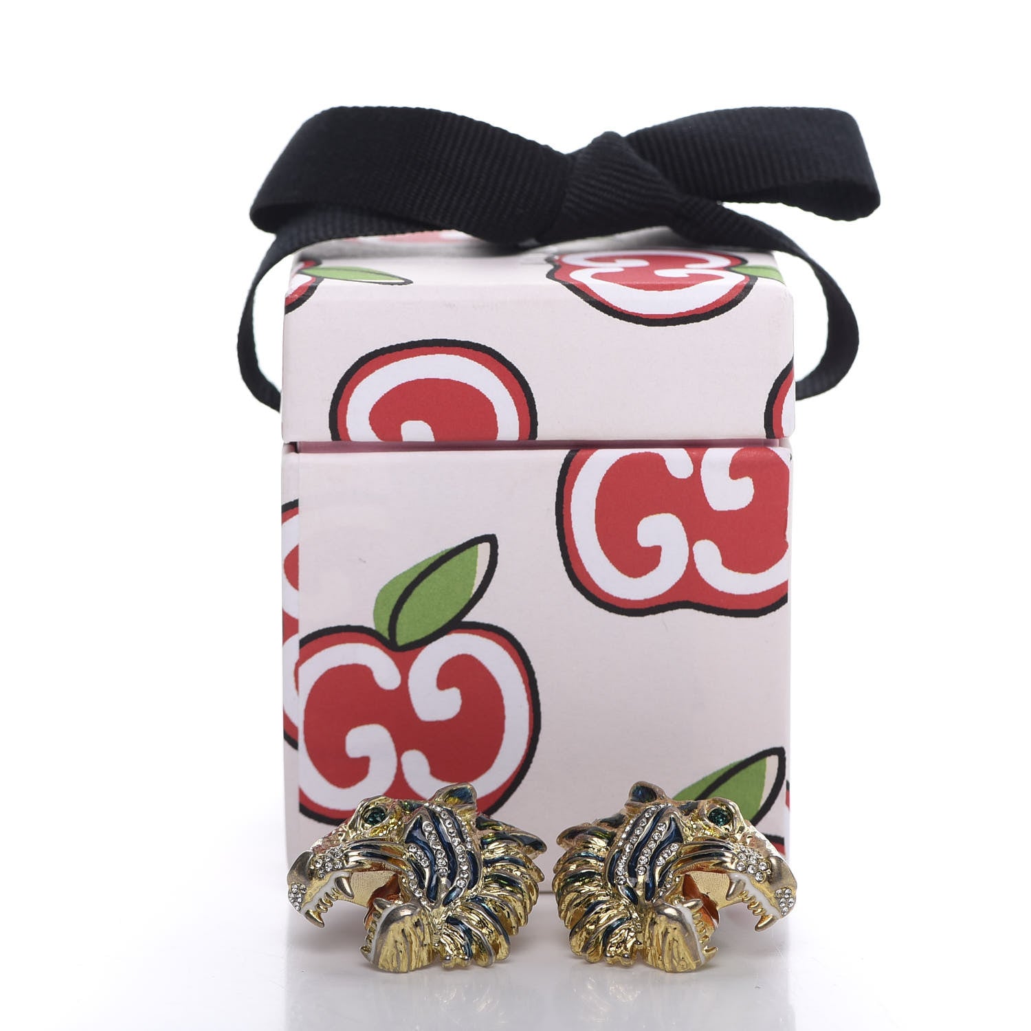Gucci Crystal Rajah Earrings Gold 5 of 5