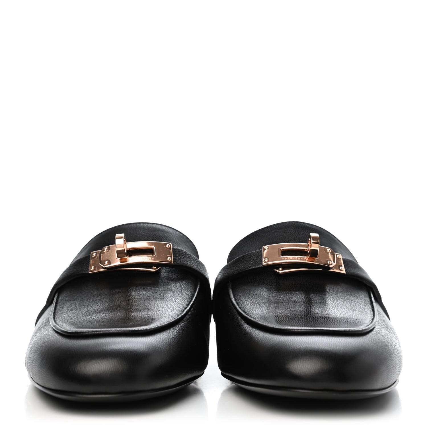 Hermes Goatskin Oz Mules 39 Black 2 of 4